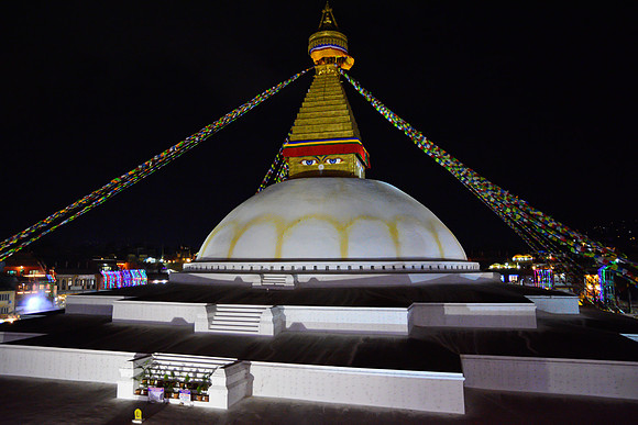Boudhanath at night, Kathmandu