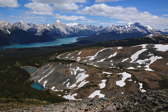 Maligne Lake from the Bald Hills