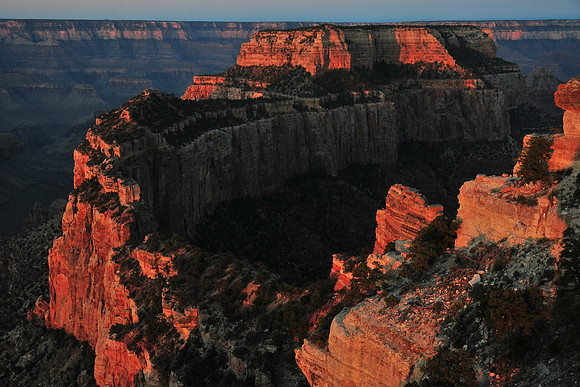 Wotan's Throne at sunrise from Cape Royal, North Rim
