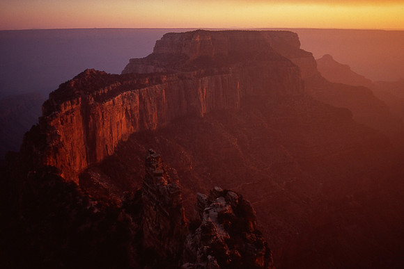 Wotan's Throne at sunset from Cape Royal, North Rim