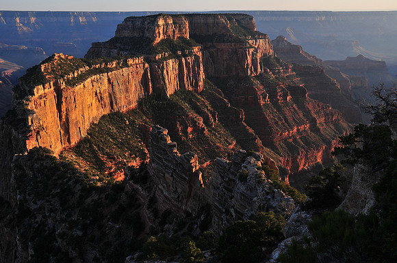 Wotan's Throne at sunset from Cape Royal, North Rim