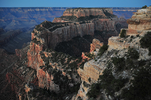 Wotan's Throne before sunrise from Cape Royal, North Rim