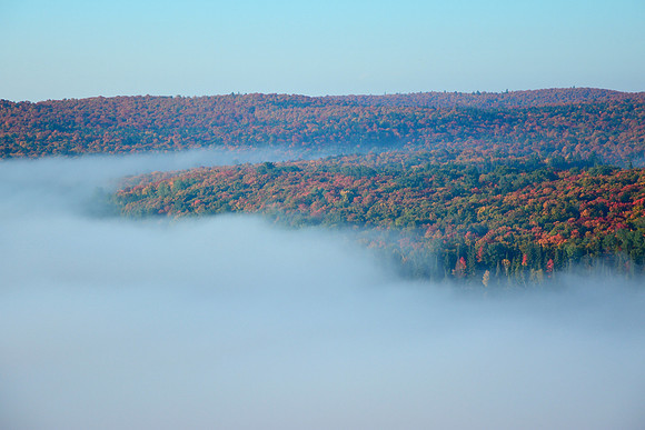 Morning mist on Whitefish Lake, Centennial Ridges Trail
