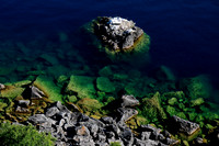 Looking down from Cave Point