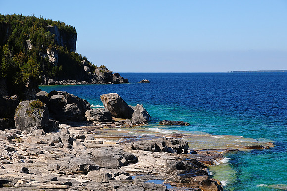 Cave Point from Halfway Log Dump