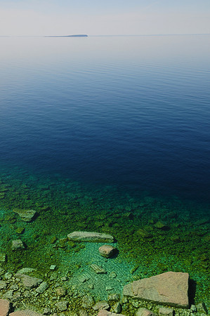 The clear waters of Georgian Bay from the Bruce Trail