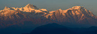 Sunset on Annapurna IV, Annapurna II and Lamjung Himal from the ridge south of Phewa Lake