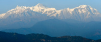 Annapurna IV, Annapurna II and Lamjung Himal from the ridge south of Phewa Lake