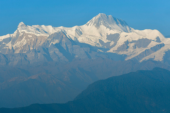 Annapurna IV and Annapurna II from the ridge south of Phewa Lake