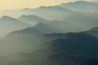Late afternoon arial view of western Nepal