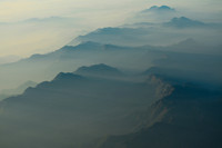 Late afternoon arial view of western Nepal