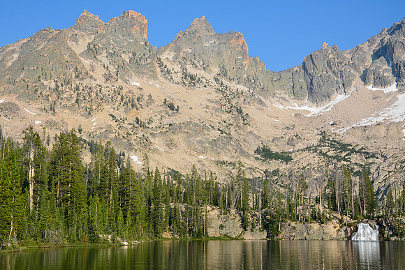 Sevy Peak and the Arrowhead from Middle Cramer Lake, Sawtooth Wilderness