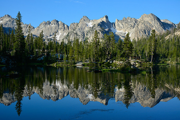 The mountains southwest of Alice Lake, Sawtooth Wilderness