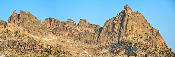 Warbonnet Peak's northeast ridge from Upper Baron Lake, Sawtooth Wilderness
