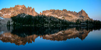 Monte Verita and Warbonnet Peak's northeast ridge from Upper Baron Lake, Sawtooth Wilderness