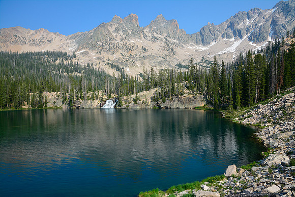 Sevy Peak from Middle Cramer Lake, Sawtooth Wilderness