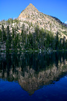 Peak 9510 reflected in Upper Baron Lake, Sawtooth Wilderness