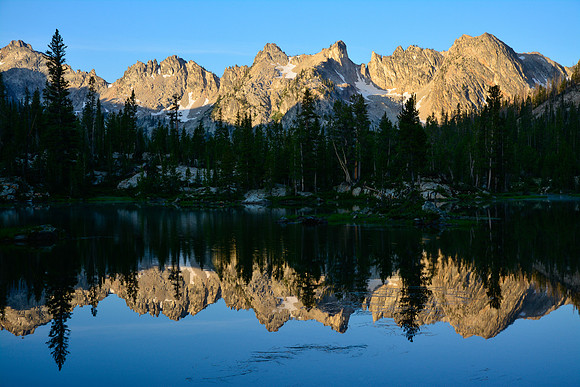The mountains southwest of Alice Lake, Sawtooth Wilderness