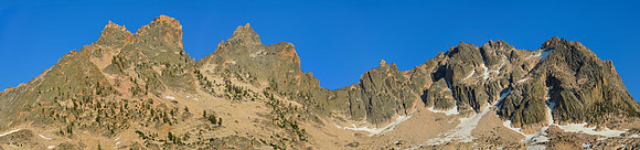 Sevy Peak, the Arrowhead and Mount Cramer from Upper Cramer Lake, Sawtooth Wilderness