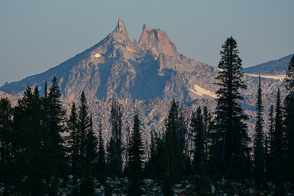 South Raker and North Raker from Lake Ingeborg, Sawtooth Wilderness