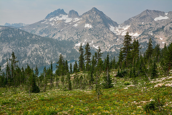 Looking across Toxaway Lake to Snowyside Peak, Sawtooth Wilderness