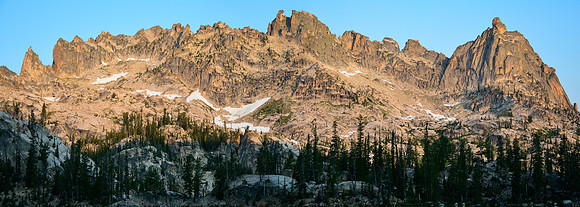 Warbonnet Peak's northeast ridge from Upper Baron Lake, Sawtooth Wilderness