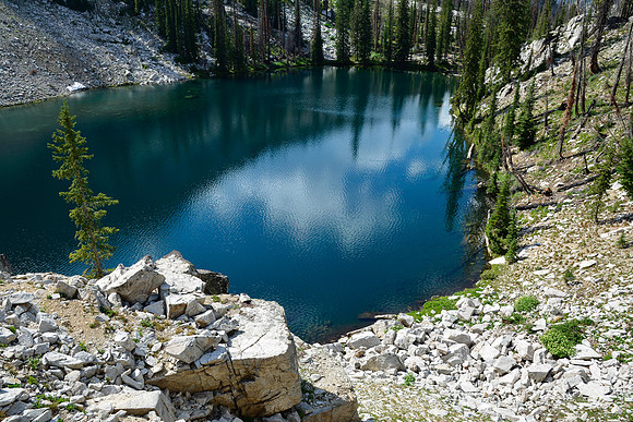 The small lake just below Scenic Lake, Sawtooth Wilderness
