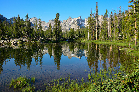 The mountains southwest of Alice Lake, Sawtooth Wilderness