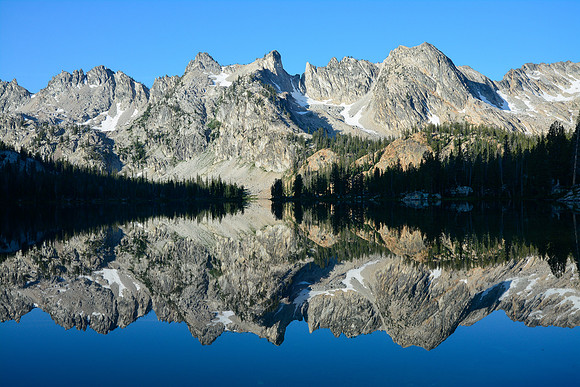 The mountains southwest of Alice Lake, Sawtooth Wilderness