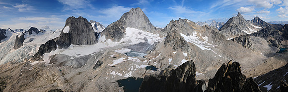 Bugaboos panorama from the summit of Eastpost Spire