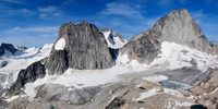 Snowpatch Spire and Bugaboo Spire from the summit of Eastpost Spire