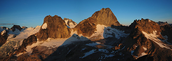 Bugaboos panorama from the summit of Eastpost Spire