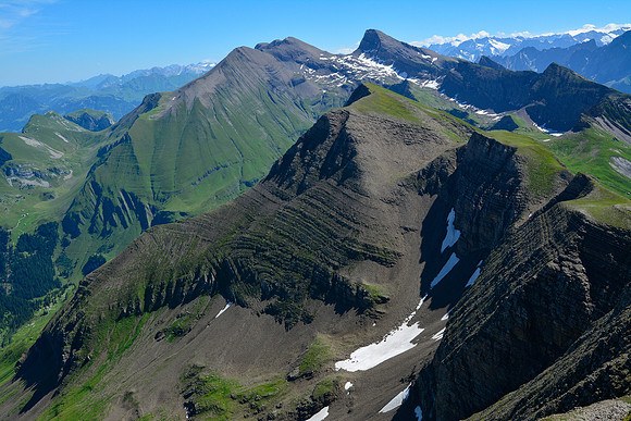 Looking east to the Schwarzhorn from the summit of the Faulhorn