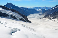 Looking down the Jungfraufirn towards the Konkordiaplatz from the Jungfraujoch