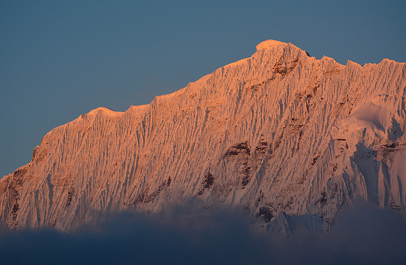Sunrise on Kanjiroba Himal from Snowfields Camp