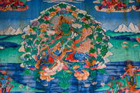 Painting of Green Tara on a stupa near the southern entrance to Shey Phoksundo National Park