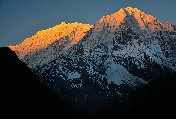 Sunrise on Kanjiroba Himal from Lar Tsa Camp