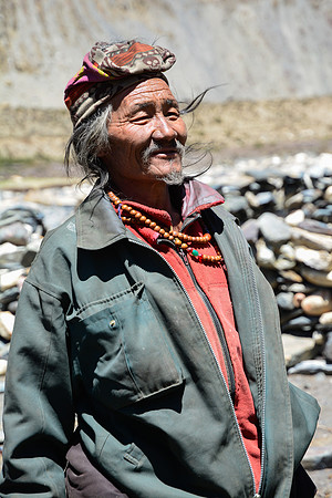 A yak herder at his camp south of Tinje