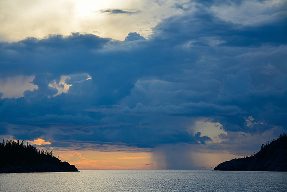 Sunset storm at Fisherman's Cove, Pukaskwa National Park