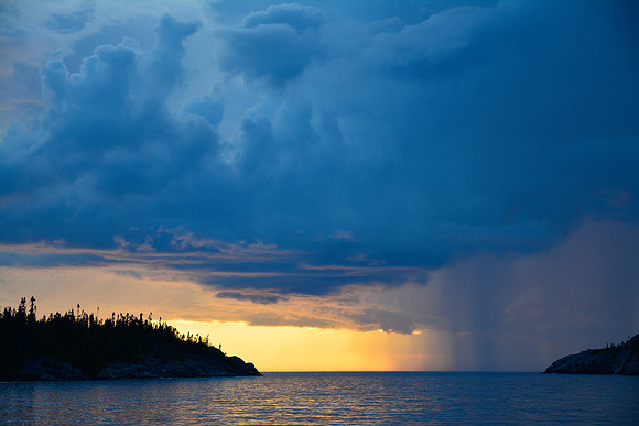 Sunset storm at Fisherman's Cove, Pukaskwa National Park