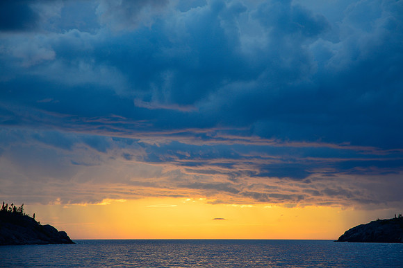Sunset storm at Fisherman's Cove, Pukaskwa National Park