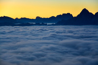 Looking across Val Badia at sunrise from the Col di Poma