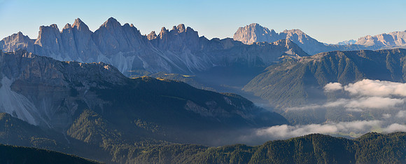 The Odle from Rifugio Plose, with Sassolungo on the right