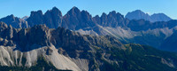 The Odle from Rifugio Plose, with Sassolungo in the distance on the right