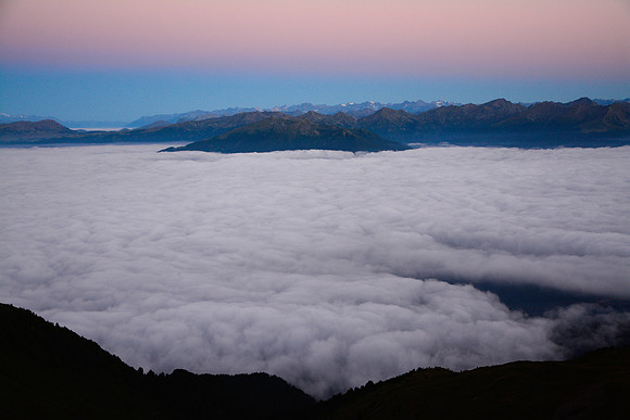 Monte Pascolo before sunrise from Rifugio Plose