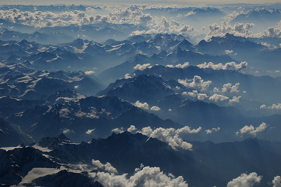 Flight over the Himalaya from Delhi to Leh