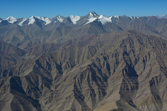 Stok Kangri, seen during the flight over the Himalaya from Delhi to Leh