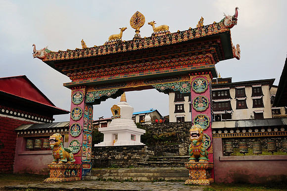 The entrance gate at Tengboche Monastery