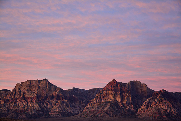 Mount Willson and Rainbow Mountain just before sunrise, Red Rock Canyon National Conservation Area