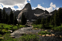 Pingora Peak from just below Lonesome Lake on the North Popo Agie River, Cirque of the Towers, Wind River Range